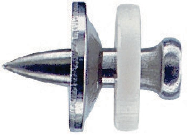 X-CR S12 Edelstahl-Nägel mit Unterlegscheibe Einzelnagel für den Einsatz mit Bolzensetzgeräten auf Stahl in korrosiven Umgebungen