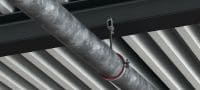 Collier de serrage à fermeture rapide MP-U-I Collier de serrage pour tube galvanisé de qualité supérieure avec couche d'isolation phonique et fermeture rapide pour une productivité maximale dans les applications semi-intensives. Applications 8