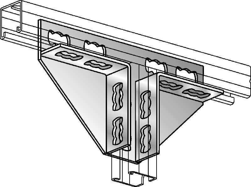 MV 3/2 D-X Bouton d'assemblage de rails galvanisé et flexible pour les structures en deux dimensions