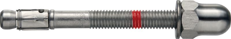 Tassello a battere metallico in acciaio inox con dado a calotta HST3-R Tassello a battere metallico dalle massime prestazioni con dado a calotta per carichi statici e sismici impegnativi nel calcestruzzo fessurato in ambienti corrosivi (acciaio inox A4)