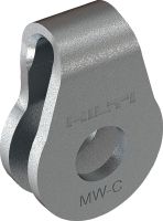 P-Schelle MW-C aus Stahl Multifunktions-Schlaufenklemme zur Befestigung von MW Drahtseilaufhängungen an vertikalen, horizontalen oder abgeschrägten Oberflächen