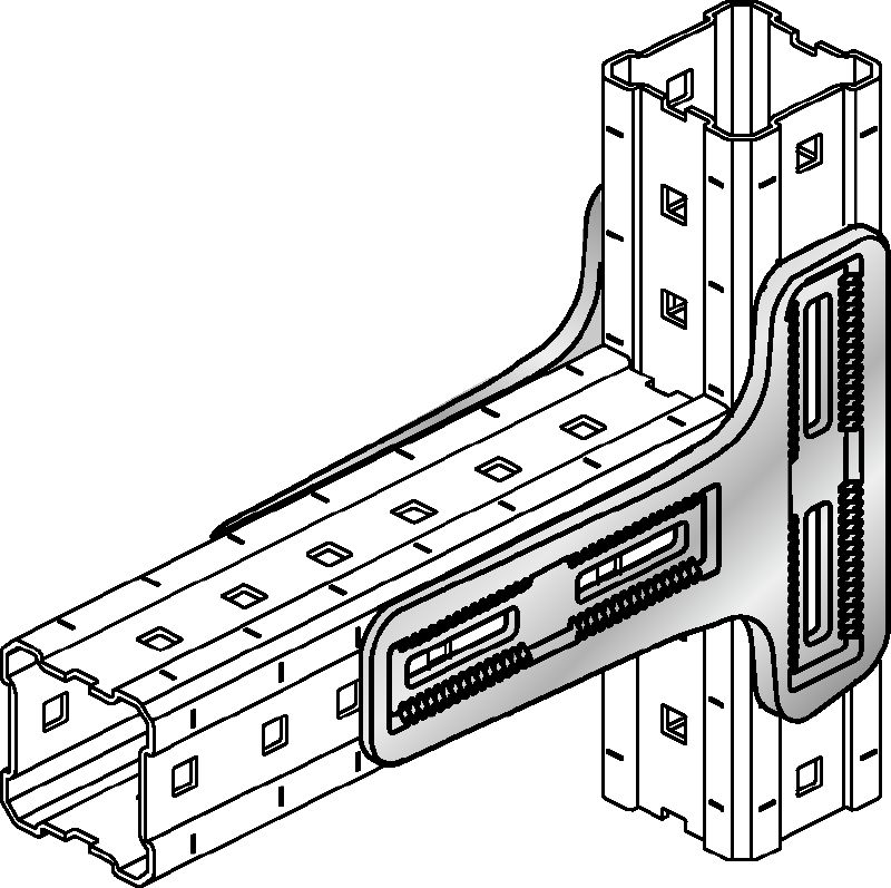 Connecteur MIC-90-LH Élément de liaison galvanisé à chaud (GAC) offrant la plus grande capacité de charge au sein des systèmes modulaires MI et MIQ