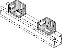 Base binario: MQP-2/1 Base binario zincata per il fissaggio di binari su diversi materiali di base