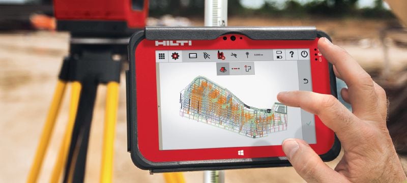 Tablet PLC 400 für Absteckanwendungen Robustes Tablet für Absteckarbeiten auf der Baustelle Anwendungen 1