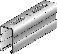 Binario MQ-72-F Binario MQ zincato a caldo (HDG plus) altezza 72 mm per applicazioni per carichi medio-pesanti