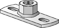 Piastra base per punto fisso MGM 2-F Piastra base zincata a caldo (HDG) a 2 fori di alta qualità per applicazioni di punti fissi per carichi leggeri (sistema metrico)