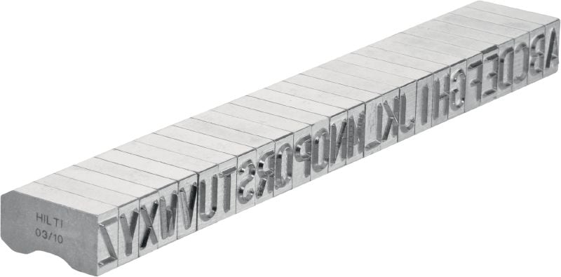 Caractères de marquage en acier X-MC S 8/10 Caractères de marquage (lettres et chiffres) larges et aiguisés pour la gravure de marques d'identification sur le métal