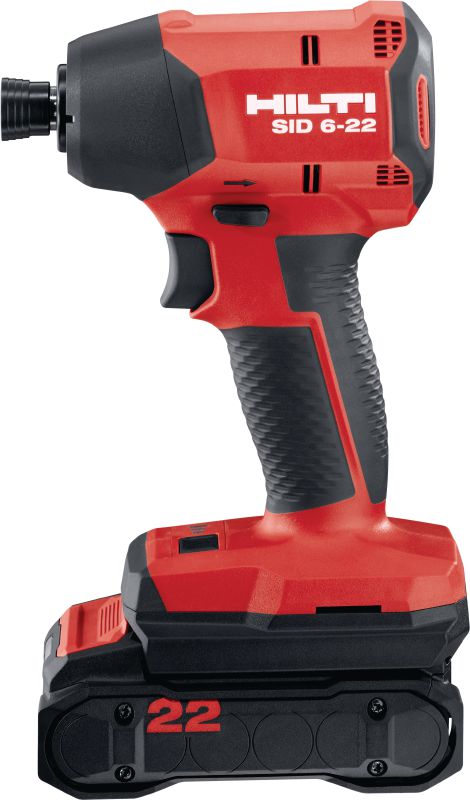 SID 6-22 Avvitatore a percussione a batteria Avvitatore a impulsi cordless di grande potenza con motore brushless ad alta velocità e maneggevolezza precisa per risparmiare tempo nei lavori di fissaggio ad alto volume (piattaforma a batteria Nuron)