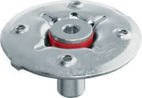Flangia per fissaggio di grigliati per carichi elevati X-FCM-F HL (con doppio rivestimento) Flangia per grigliati con doppio rivestimento e ad alto carico per il fissaggio di griglie pavimento in ambienti leggermente corrosivi utilizzando perni filettati