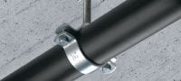 Collier de serrage pour point fixe MFP-PC Collier point fixe galvanisé pour une performance maximale dans les applications de tuyauterie pour charges lourdes Applications 1