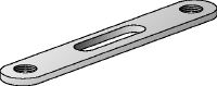 MP Plaque de base galvanisée à boulonnage double pour fixer deux plaquettes à rail avec une seule cheville