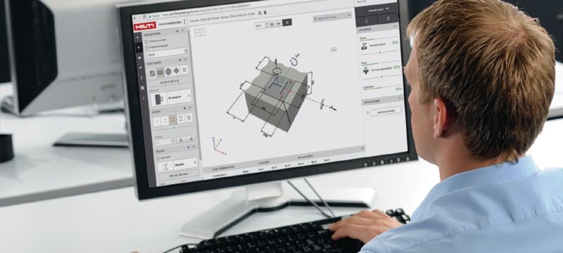 Logiciel de conception structurelle PROFIS Engineering Suite Logiciel de dimensionnement du chevillage pour l'ingénierie structurelle avec codes et homologations, calculs par la méthode des éléments finis basés sur les composants, et une variété de méthodes de fixation Applications 1