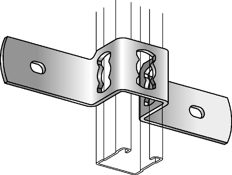 Attache MQB (entretoise à béton) Attache galvanisée pour le raccordement transversal d'un rail entretoise MQ à du béton