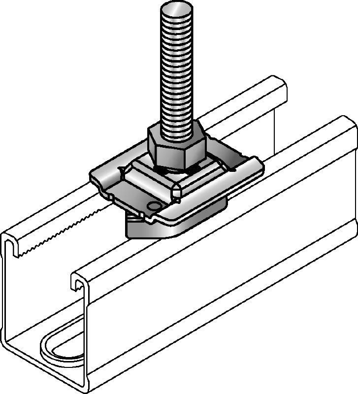 MM-ST Selle d'attache pour tube préassemblée galvanisée pour la liaison rapide aux rails entretoises MM