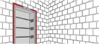 Schiuma per cartuccia resina per telai porte CF101 Indurimento estremamente rapido, schiuma di resina bicomponente per un fissaggio altamente produttivo di telai di porte Applicazioni 1