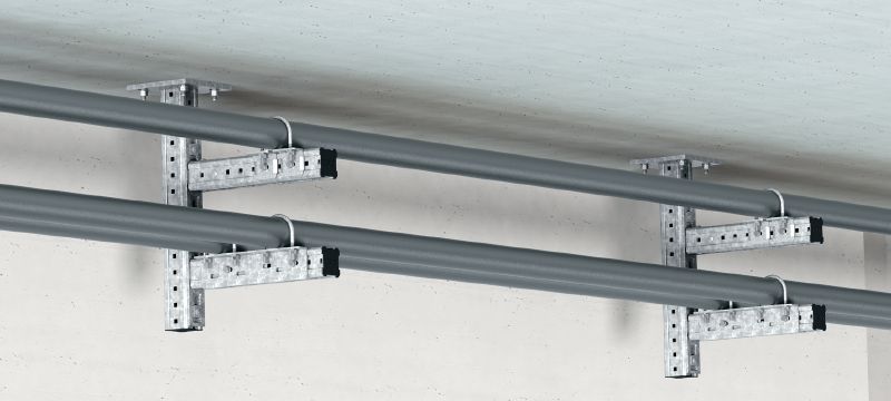 Connecteur MIC-UB Élément de liaison galvanisé à chaud (GAC) pour la fixation des boulons-étriers aux poutres MI avec une adaptabilité accrue Applications 1