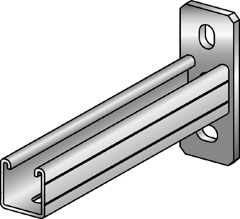 MQK-41/3 Konsole Feuerverzinkte Konsole mit einfacher MQ Profilschiene (41 mm hoch, 3 mm dick)