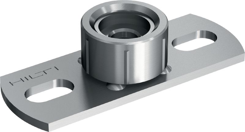 MGL 2-R Platine légère en acier inoxydable (A4) pour fixer les tiges filetées Imperial avec deux points de chevillage