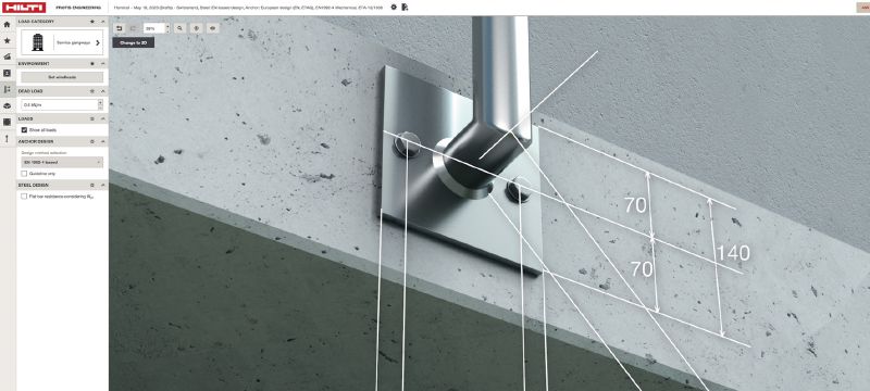 Bemessung von Befestigungen mit PROFIS Engineering Suite Cloudbasierte Bemessungs-Software von Beton-Stahl- und Beton-Beton-Verbindungen unter Berücksichtigung verschiedener Normen und Zulassungen Anwendungen 1