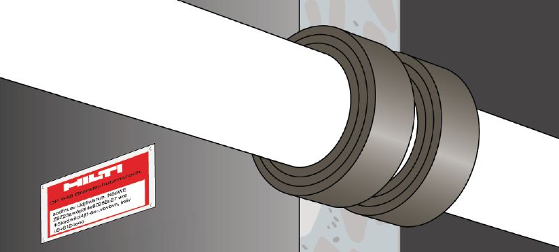 Nastro continuo antifuoco CP 648-E Nastro antifuoco intumescente flessibile per creare una barriera antifuoco e antifumo intorno agli attraversamenti di tubi combustibili Applicazioni 1