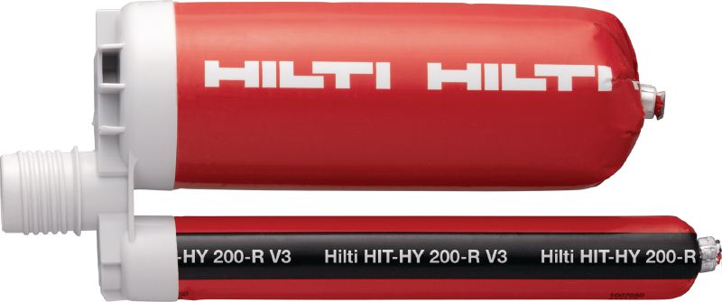 Cheville chimique HIT-HY 200-R V3 Mortier hybride injectable ultra-performant, homologué pour les raccords de fers d'armature installés a posteriori et l'ancrage de platines structurelles.