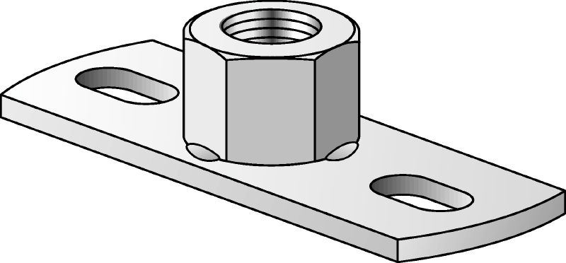 Piastra di base per fissaggio leggero MGL 2 Piastra base zincata per fissaggio leggero per barre filettate metriche con due punti di ancoraggio