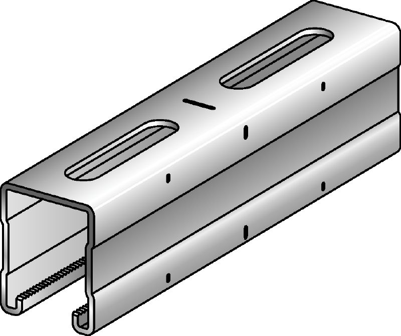 Rail MQ-52-F Rail entretoise MQ galvanisé à chaud (GAC) de 52 mm de haut pour les applications pour charges moyennes/lourdes