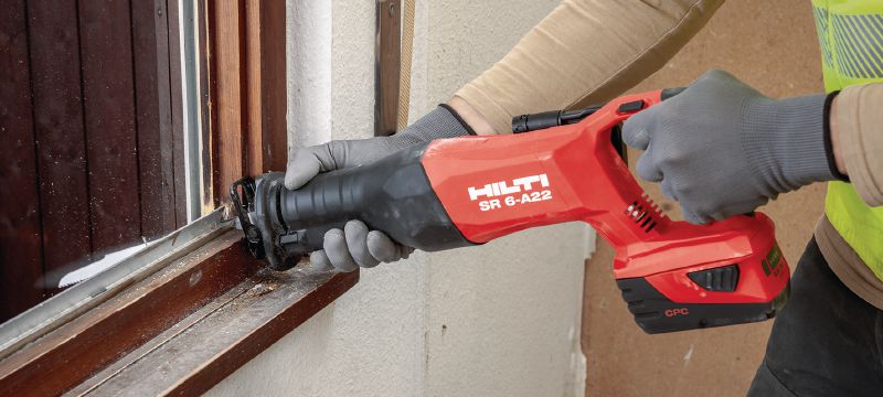 SR 6-A22 Seghetto frontale cordless da 22 V, progettato per la demolizione a uso intensivo e il taglio a lunghezza con vibrazioni minime e un'ergonomia avanzata Applicazioni 1