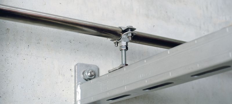 Collare per uso leggero MP-SRN Morsetto da tubi in acciaio inox standard senza rivestimento acustico per applicazioni a uso medio Applicazioni 1