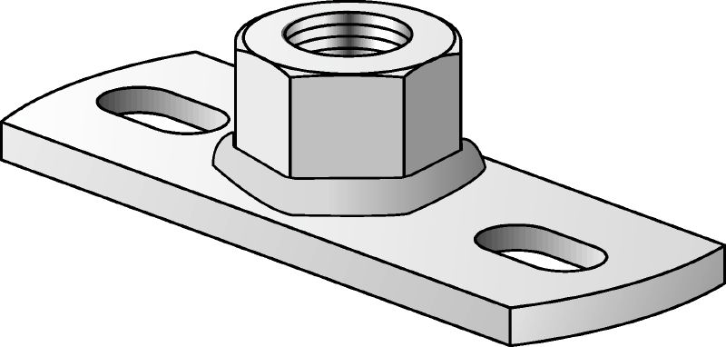 Platine de point fixe MGM-2-F Platine à 2 trous galvanisée à chaud (GAC) de haute qualité pour les applications de point fixe pour charges légères (métrique)