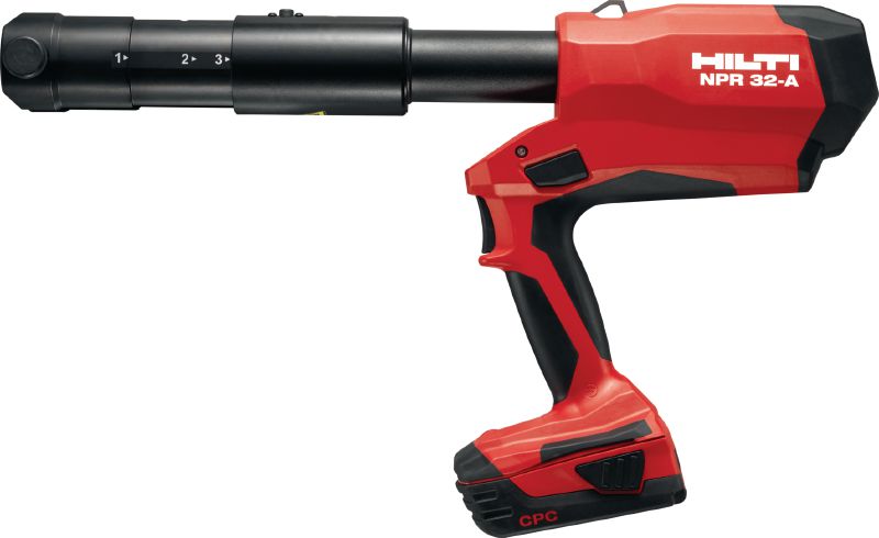 Outil de pression tuyau à poignée pistolet NPR 32-A Outil de presse tuyau 32 kN sans fil avec poignée pistolet et mors interchangeables pour tuyaux en métal et en plastique jusqu'à 110 mm
