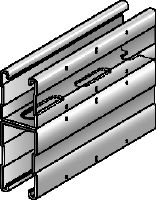 MQ-52-72 D Rail de montage double MQ galvanisé pour les applications pour charges moyennes/lourdes