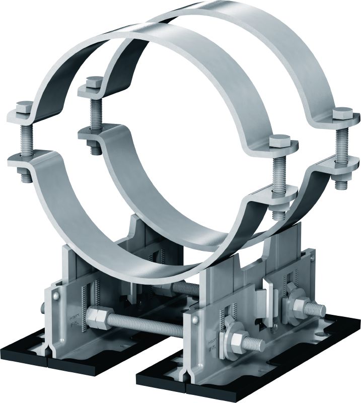 Sabot de tubage MP-PS 4-2 Sabots de tubage quadruples réglables avec revêtement extérieur pour la fixation de tuyaux de 217 à 610 mm (8 à 24) de diamètre à différents matériaux supports dans des environnements moyennement corrosifs