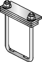 MIC-PS/MIC-PSP Élément de fixation galvanisé à chaud (GAC) pour la fixation des sabots de tubage aux poutres MI dans les applications pour charges lourdes avec extension