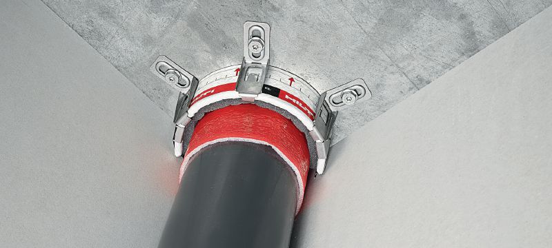 Collier coupe-feu sans fin CFS-C EL Solution pour favoriser la création d'une barrière anti-feu et anti-fumée autour des tuyaux dans les configurations hors normes Applications 1