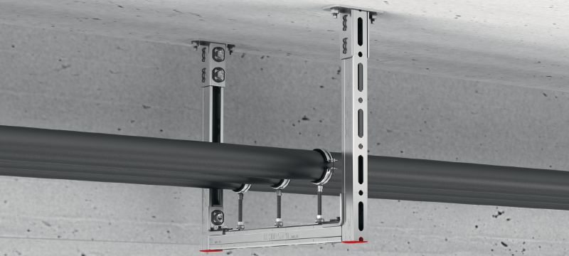 MQP-41-CP Grundplatte Feuerverzinkte Tragschiene (vormontiert) der Ultimate-Leistungsklasse zum Befestigen MQ Profilschienen an Unterkonstruktionen Anwendungen 1