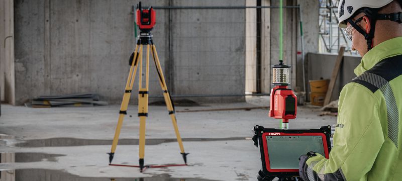 PM 2-PG / POA 70 Absteck-Punktlaser Selbstnivellierender Absteck-Punktlaser für einfachere und genauere Bemessungen mit Ihrer Totalstation Anwendungen 1