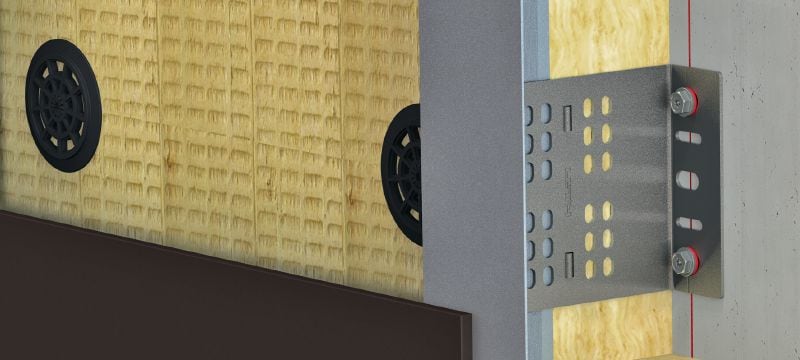 Pattes-équerres MFT-FOX VTR L Grandes pattes-équerres en acier inoxydable pour installer des façades ventilées avec une efficacité thermique élevée Applications 1