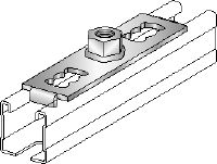 Platine MQG 2-F Platine galvanisée à chaud (GAC) pour le raccordement des éléments filetés aux rails d'entretoisement MQ