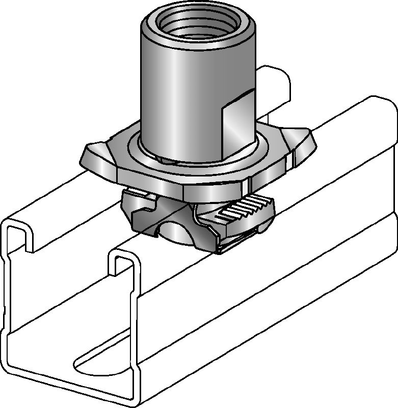 MQA Selle d'attache de tube galvanisée (Imperial) avec adaptateur pour la liaison des éléments filetés aux rails entretoises MQ