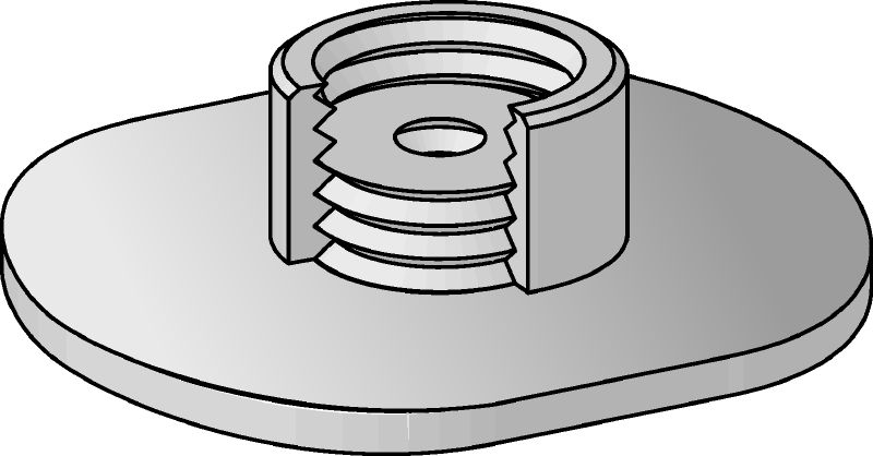 MGL 1 Piastra base zincata per fissaggio leggero per fissare barre filettate con un punto unico di ancoraggio