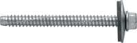 Gewindefurchschrauben S-MP72S Gewindefurchschraube (A2 rostfrei) mit 22-mm-Unterlegscheibe zur Befestigung von Stahl-/Aluminiumblechen und Sandwichpaneelen an HTU-Schienen